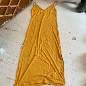 Yellow mid length dress